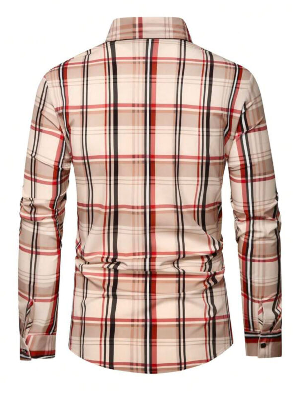 Men's Plaid Long Sleeve Casual Shirt, Autumn Edition - Image 3