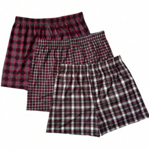 3-Pack Plaid Printed Elastic Waist Boxers for Men