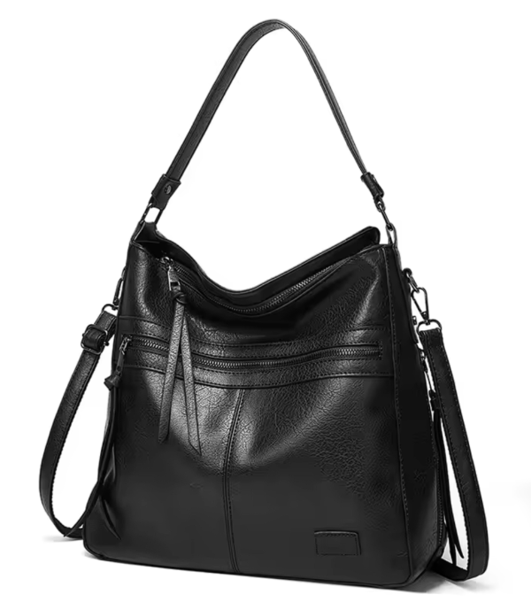 Elegant Women's Leather Shoulder Bag – Large Capacity Travel & Weekend Tote - Image 2