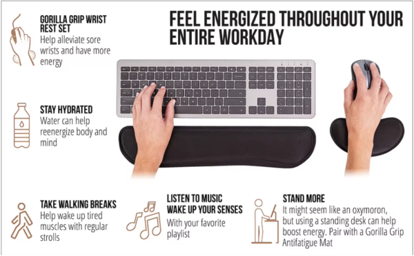 Premium Memory Foam Keyboard & Mouse Wrist Rest Set – Ergonomic Support for Office & Gaming - Image 4